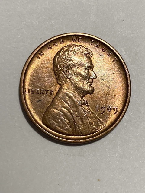 Uncirculated Red 1909 VDB Philadelphia Mint Copper Lincoln Wheat Cent
