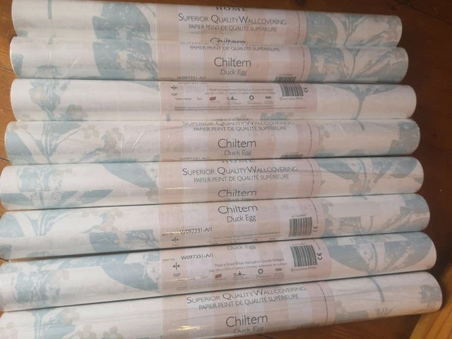Price per roll Laura Ashley Chiltern Duck Egg Wallpaper NEW Same Batch
