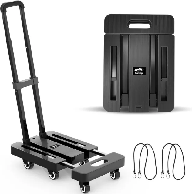 Ronlap Folding Hand Truck, Foldable Dolly Cart for Moving 500lbs Heavy Duty Lugg