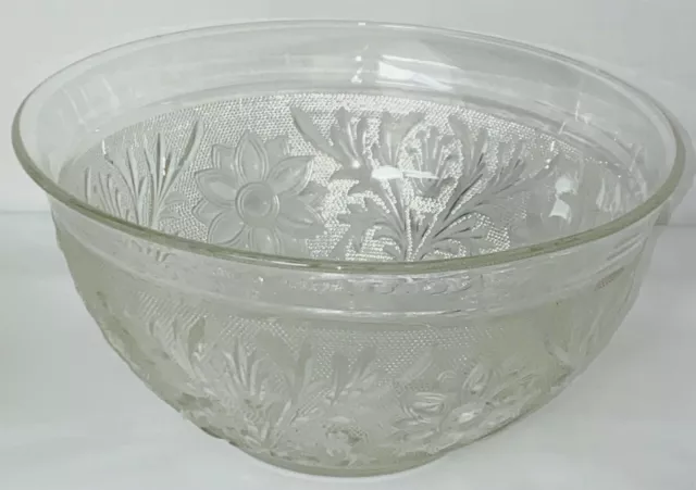 Anchor Hocking SANDWICH CRYSTAL * 9" SMOOTH RIM SALAD BOWL*