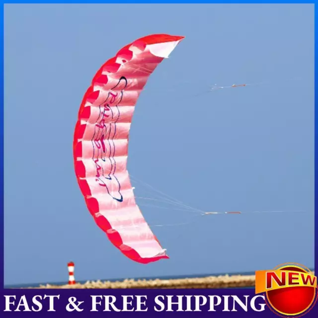 UK Outdoor Fun Dual Line Stunt Parafoil Parachute Rainbow Sports Beach Kite