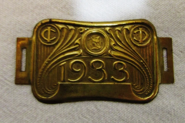 Ancienne plaque vélo 1931 fiscale taxe impôt vélocipèdes bicyclette