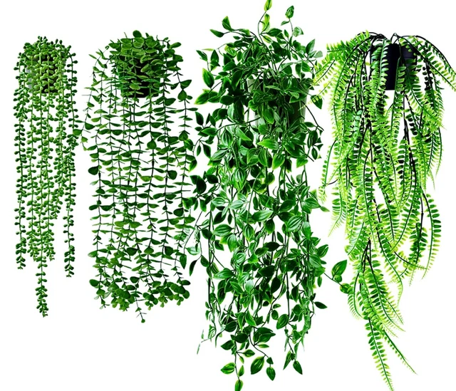 3 Piante Finte Cadenti Con Vaso - Edera Artificiale Per Interni Ed Esterni, Decorazione Casa - Foto 8