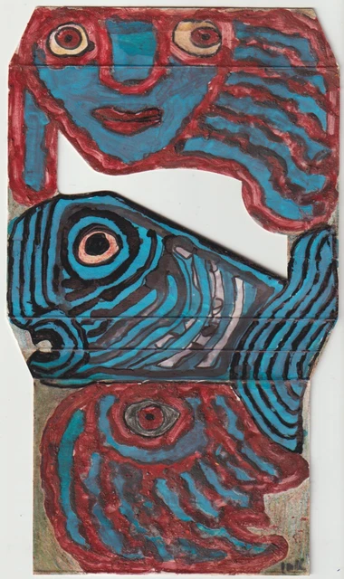 Sami Briss, Le Poisson Sur Les Toits, Huile Sur Bois, Signé