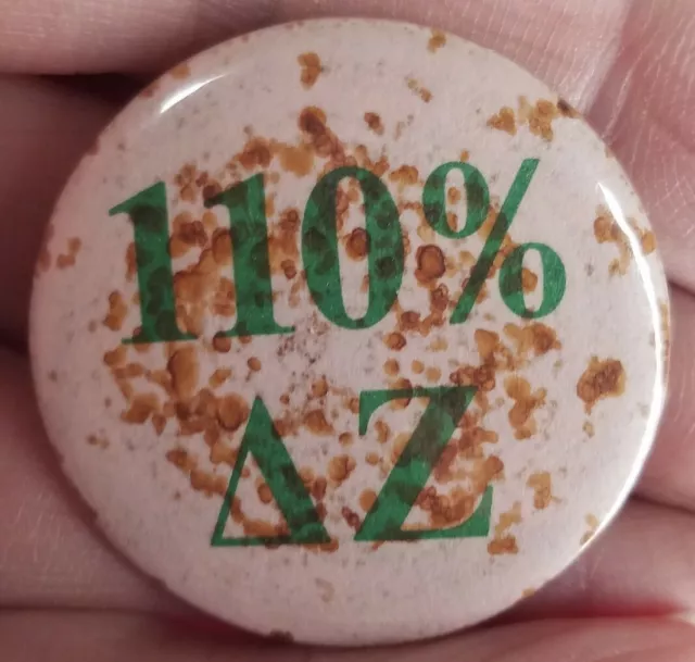 Delta Zeta sorority frat vintage pin badge Button pink Green K