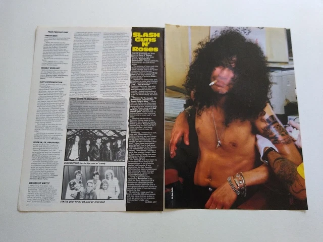 Slash Guns n Roses Queensryche Status Quo Rhett Forreter Hanoi Rock clippings UK