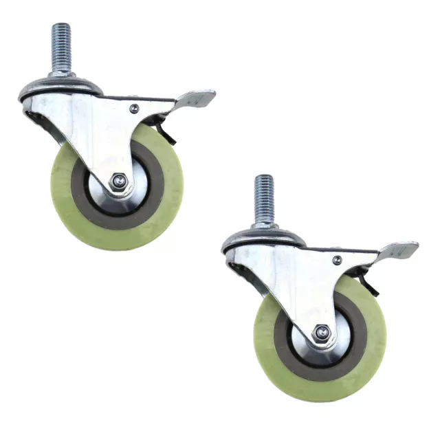 2x 75mm 3 Inch Swivel Bolt Hole Brake Castor Wheels Trolley Furniture Caster