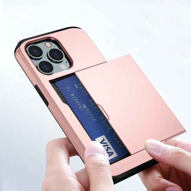 Hülle iPhone 14 13 12 Pro Max 11 8 XR Handy Tasche HardCover mit Kartenfach Case 5