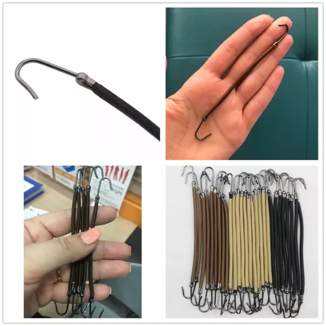 20Pcs Hair Claw Holder Bungee Band Women Hair Accessories Ponytail Hooks Black