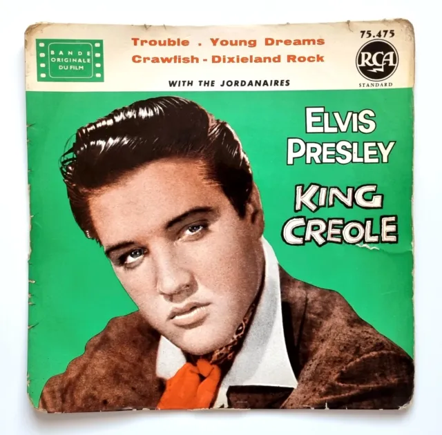 ELVIS PRESLEY - King Creole (45T EP) RCA 75.475 (Only COVER = Not the VINYL)