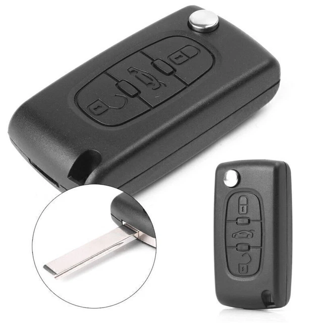 3-Button Flip Remote Key Fob Case Shell Cover For for Peugeot 207 307 407 SW 308