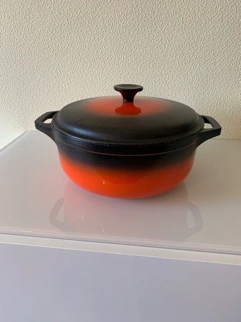 Lot Le Creuset : Cocotte Fonte 23 Cm Orange + Petit Plat 16 Cm - Très Bon état - Compatible Induction