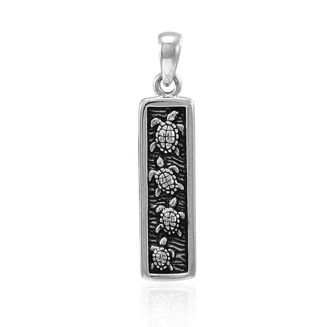 Pendentif Tortue Mobile En Argent Sterling 925 Bijoux Totem Animal De Vie Marine