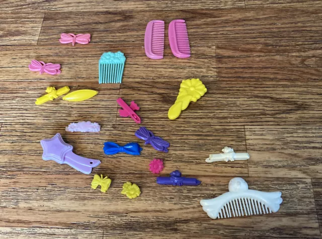 Vintage My Little Pony G1 Comb and Hair Clip Lot Flower Pick Hasbro MLP