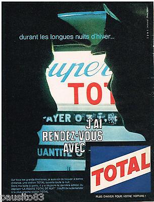 PUBLICITE ADVERTISING 095  1962  TOTAL  carburants ROUTE DE NUIT 