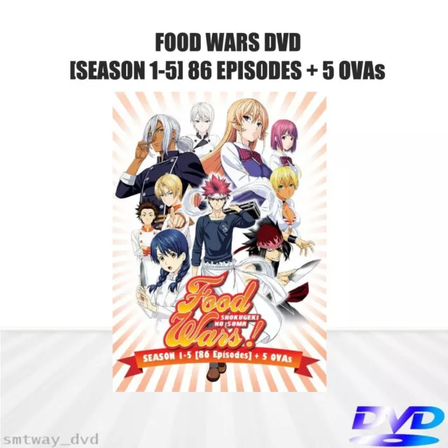 DVD Anime Food Wars! Shokugeki No Soma Season 1+2+3+4+5 (1-86 End