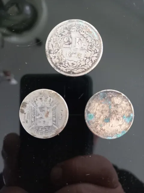 Lot de pièces suisses anciennes en argent