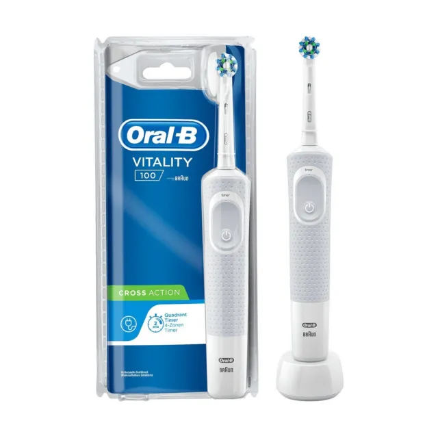 Oral-B Vitality 100 Spazzolino Elettrico Ricaricabile Cross Action Bianco