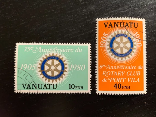 Vanuatu 1980 75Th Anniversary Rotary International 1905 Pair 10Fnh & 40Fnh Cto
