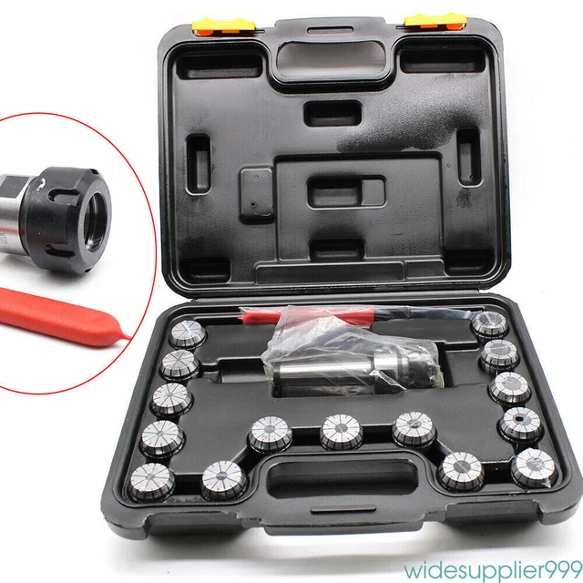 MT3 Shank w/ 15Pcs ER32 Collet Set ER32 Chuck and Spanner For Milling Machine US