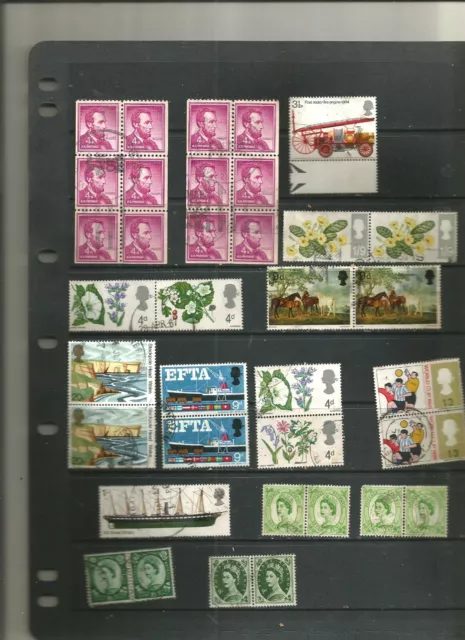 EXCLU NEEWS . très beau lot de timbres ROYAUME-UNIS . paires . etc 2scans ++++