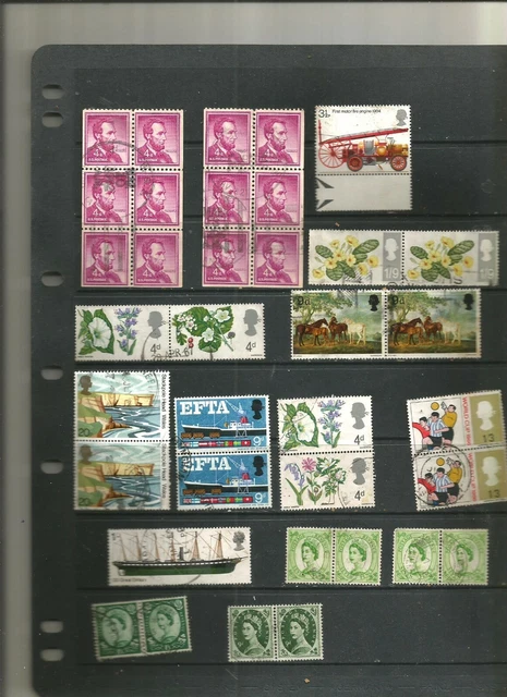 EXCLU NEEWS . très beau lot de timbres ROYAUME-UNIS . paires . etc 2scans ++++