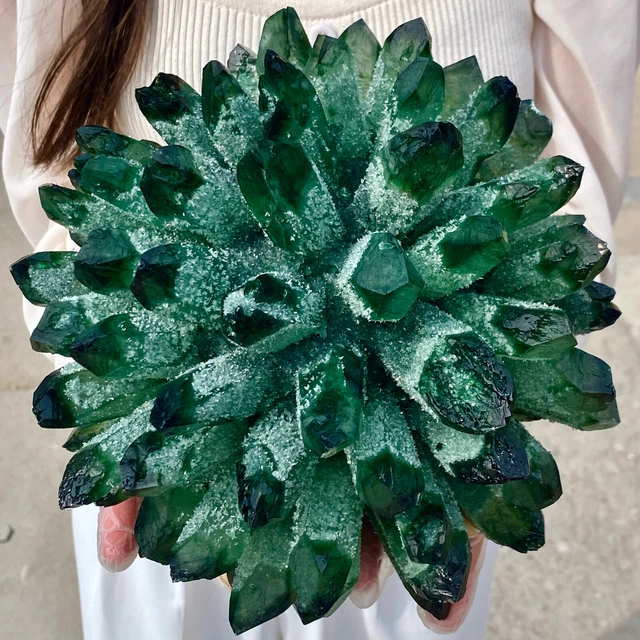 10.4LB New Find green Phantom Quartz Crystal Cluster Mineral Specimen Healing.
