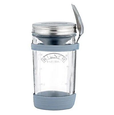 Kilner 0,5 l Glas Frühstück Mittagessen Essen zum Gehen Glas Arbeit Brotdose Set mit Löffel