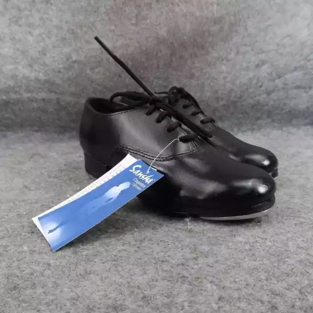 Sansha Shoe Kid 12.5 Tap Dance Claquettes Tee Oscar Black Leather Lace Up Oxford