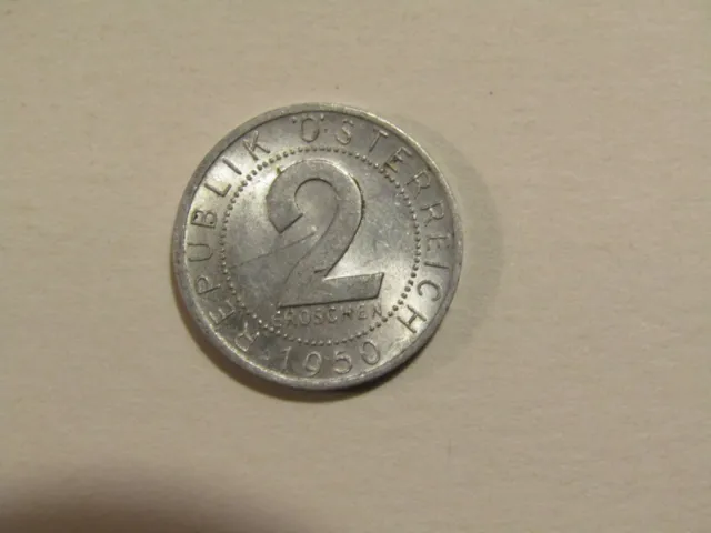 Austria 1950 2 Groschen Au Coin 6