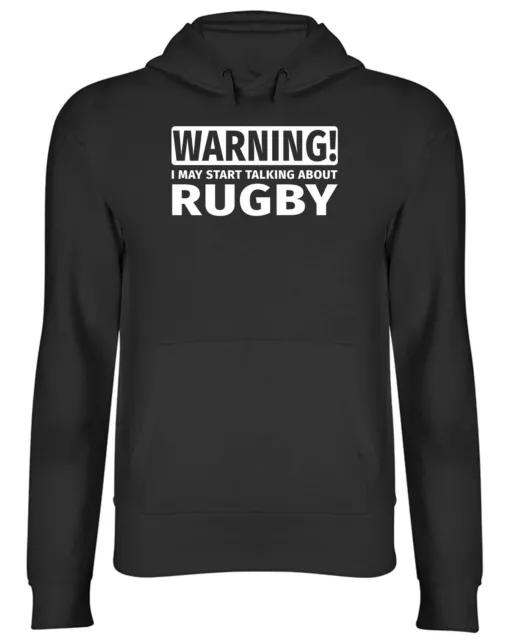 Warning May Start Talking about Rugby Mens Womens Hooded Top Hoodie