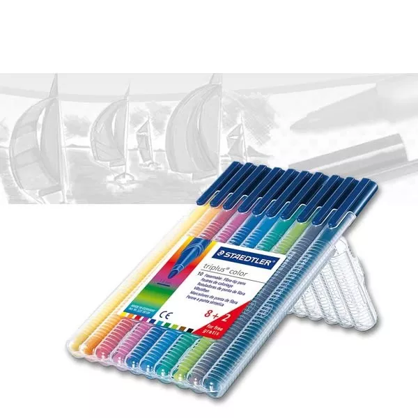 (0,73€/Stift) Staedtler Triplus Color Set 10er Box Fasermaler Staedtler 323 SB10