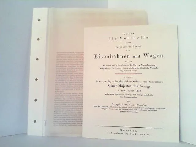 Joseph von Baaders Eisenbahnprojekt, 1826. Deutsche Eisenbahn Edition und 239095