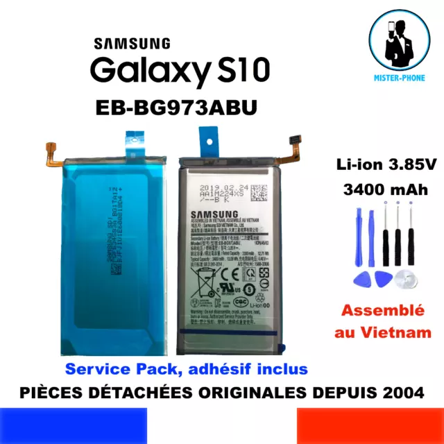 BATTERIE ORIGINALE NEUVE SAMSUNG GALAXY S10 EB-BG973ABU SM-G973F/DS 3400mAh OEM