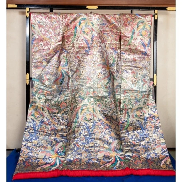 Japanese Kimono Uchikake Luxurious Wedding Pure Silk Phoenix japan