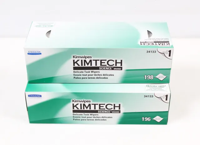 Kimtech Kimwipes Delicate Task Wipers 34133 - Lot of 2 Boxes x 198 Sheets Each -