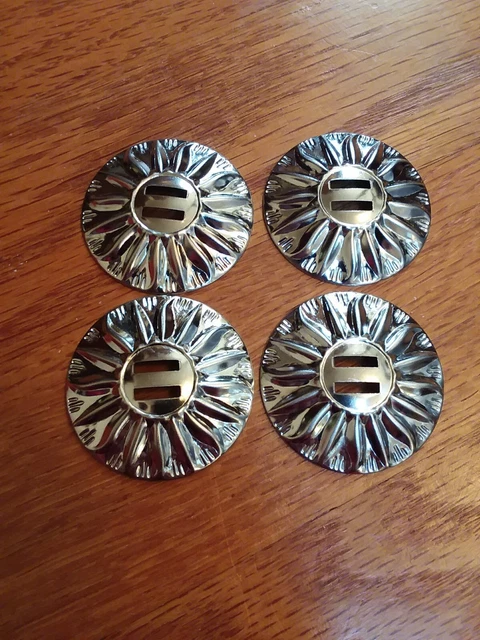Concho redondo vintage de cuero tandy plateado de 1,5" nuevo stock antiguo