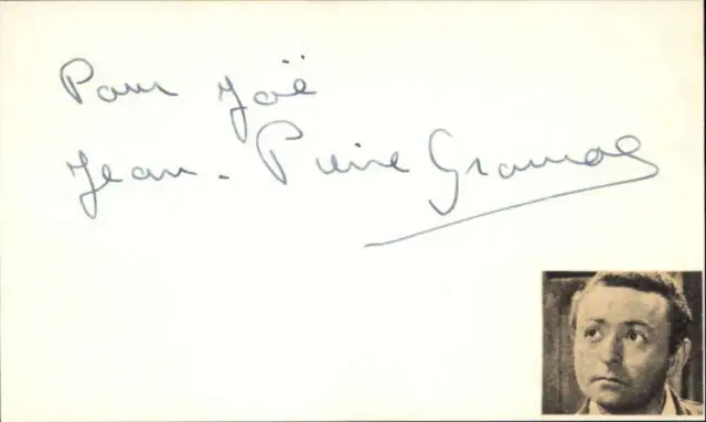 Jean-Pierre Granval D.1998 French Actor Signed 3" x 5" Index Card