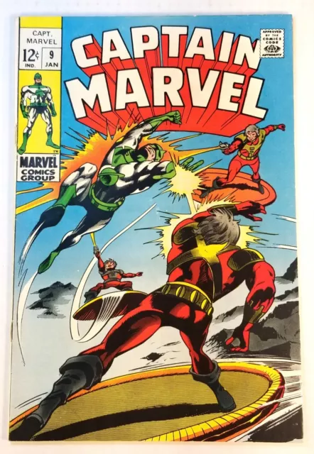 CAPTAIN MARVEL #9 MARVEL COMICS 1968 Gene Colan cover F- 5.5 COMBINE SHIPPING