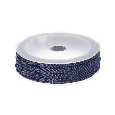 Cuerda de nailon de 1,5 mm cuerda de nudo chino hilo pulsera hilo, azul oscuro, 65 ft