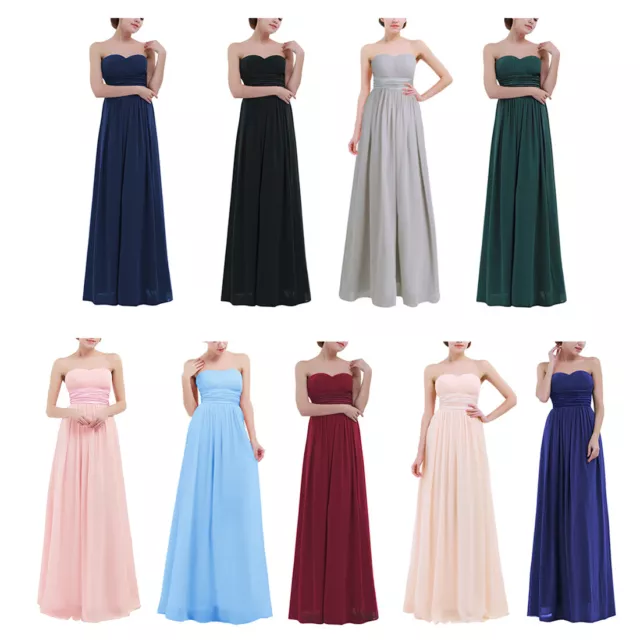 Women Strapless Dress Formal Wedding Cocktail Evening Prom Gown Party Bridesmaid