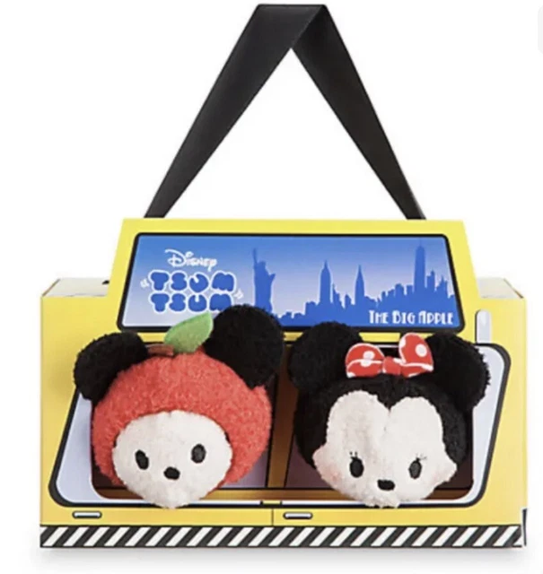 Disney New York Big Apple Mickey Minnie Mouse Tsum Tsum Plush Set Toy NIB