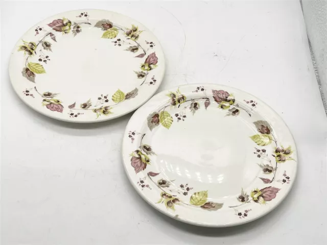 Vintage / Antique Pair Beswick Hazelnut Bread Roll Side Plates Pottery