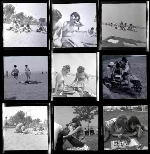 LQQK  9 vintage 1950s negatives, A FEW SWELL SWIMSUIT BEACH GIRLS NEXT DOOR #34