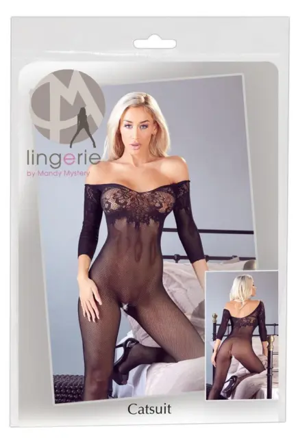 Mandy Mystery lingerie Catsuit - Farbe: schwarz - Größe: S-L Negligee sexy