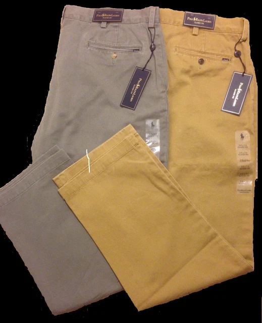 NWT New POLO RALPH LAUREN FLAT FRONT CLASSIC FIT CHINO KHAKI PANTS $85