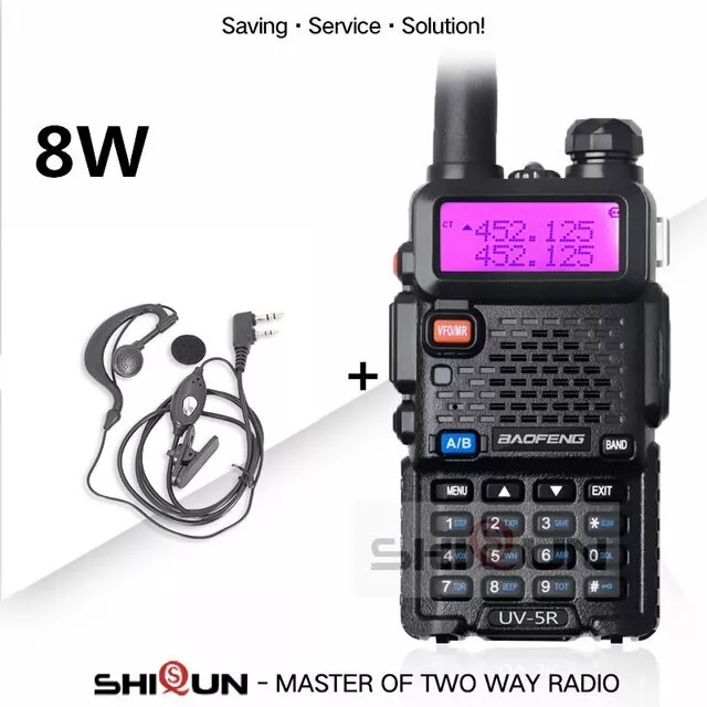 Baofeng Talkie Walkie Puissant UV-5R 5W et 8W Longue Portée 10 km Bidirectionnel