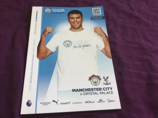 Manchester City V Crystal Palace Football Programme 30/10/21