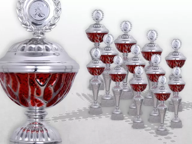 Pokalserie Red Starlight Pokale günstig kaufen mit Gravur Emblem rot - silber
