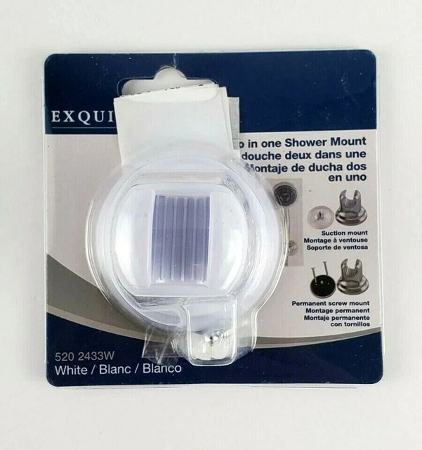 Soporte de montaje en pared para cabezal de ducha permanente o de succión LDR 2 en 1, blanco NUEVO